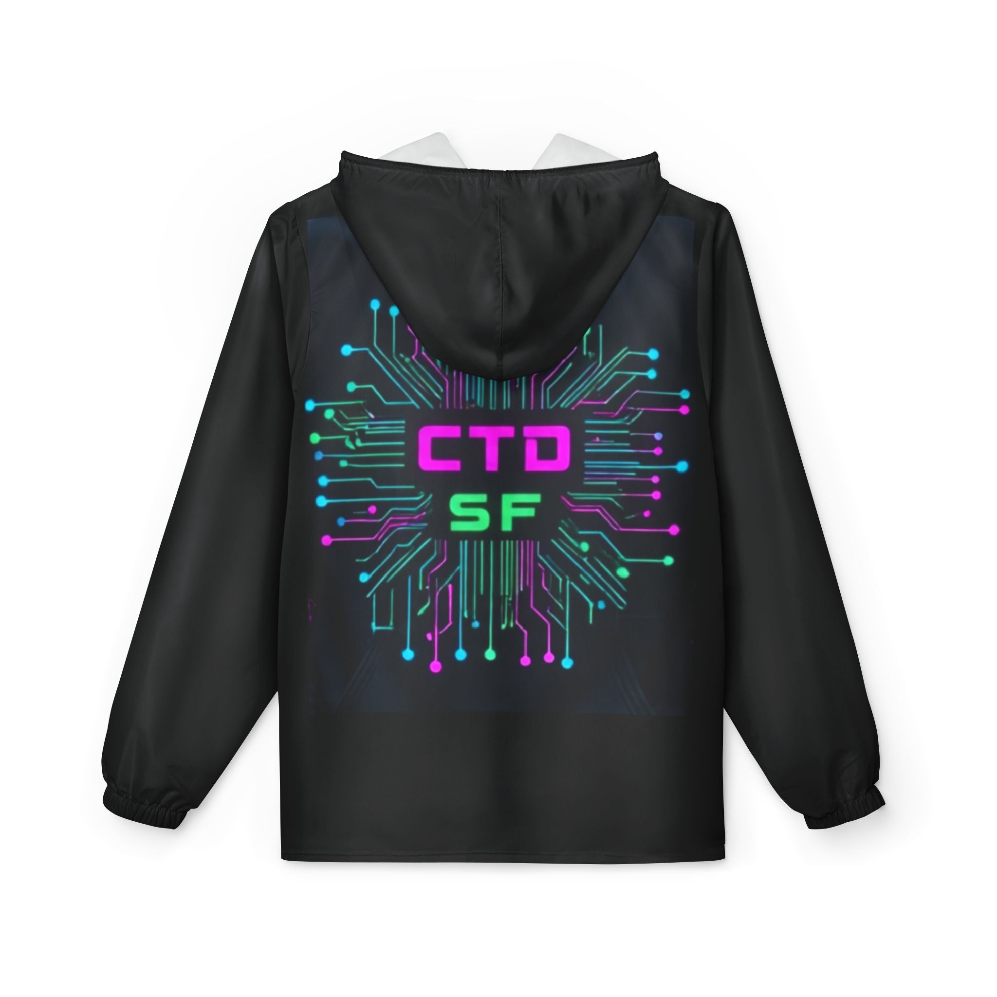 CTD SF Circuitback Windbreaker Jacket — Tech Neon Hoodie-Style Windbreaker