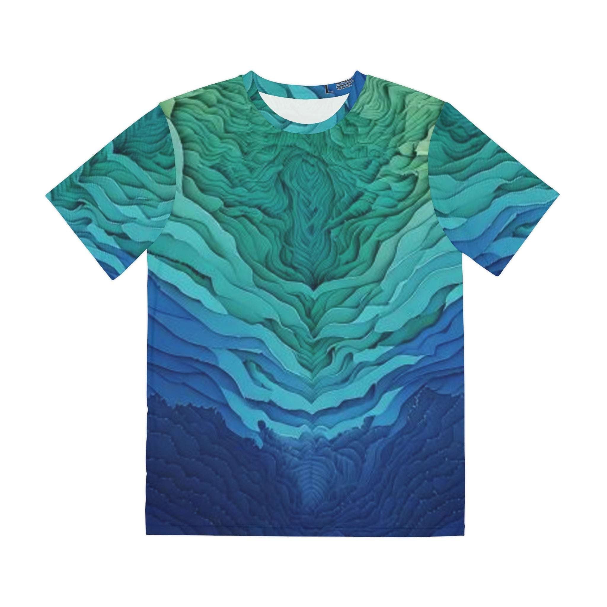 Polyester Tee - Water Topography Inspired Shirt