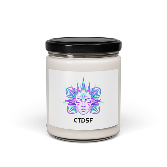 Fractal Glitch Face Candle, Soy Candle | Chromatic Aberration, Psychedelic