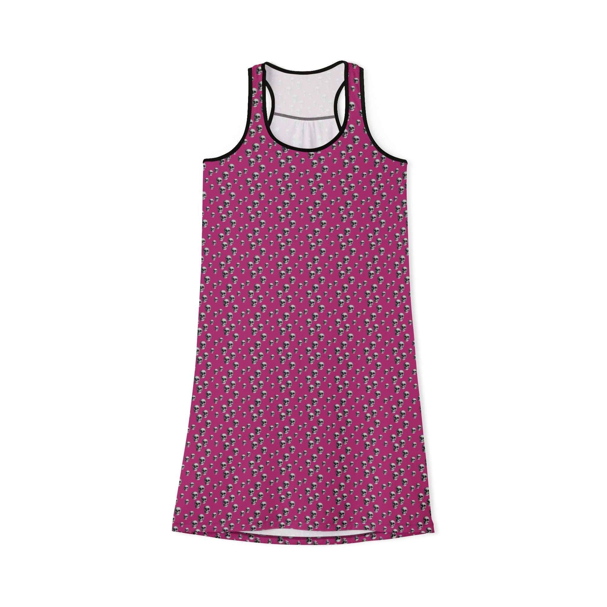 Skull Pattern Pink Racerback Dress