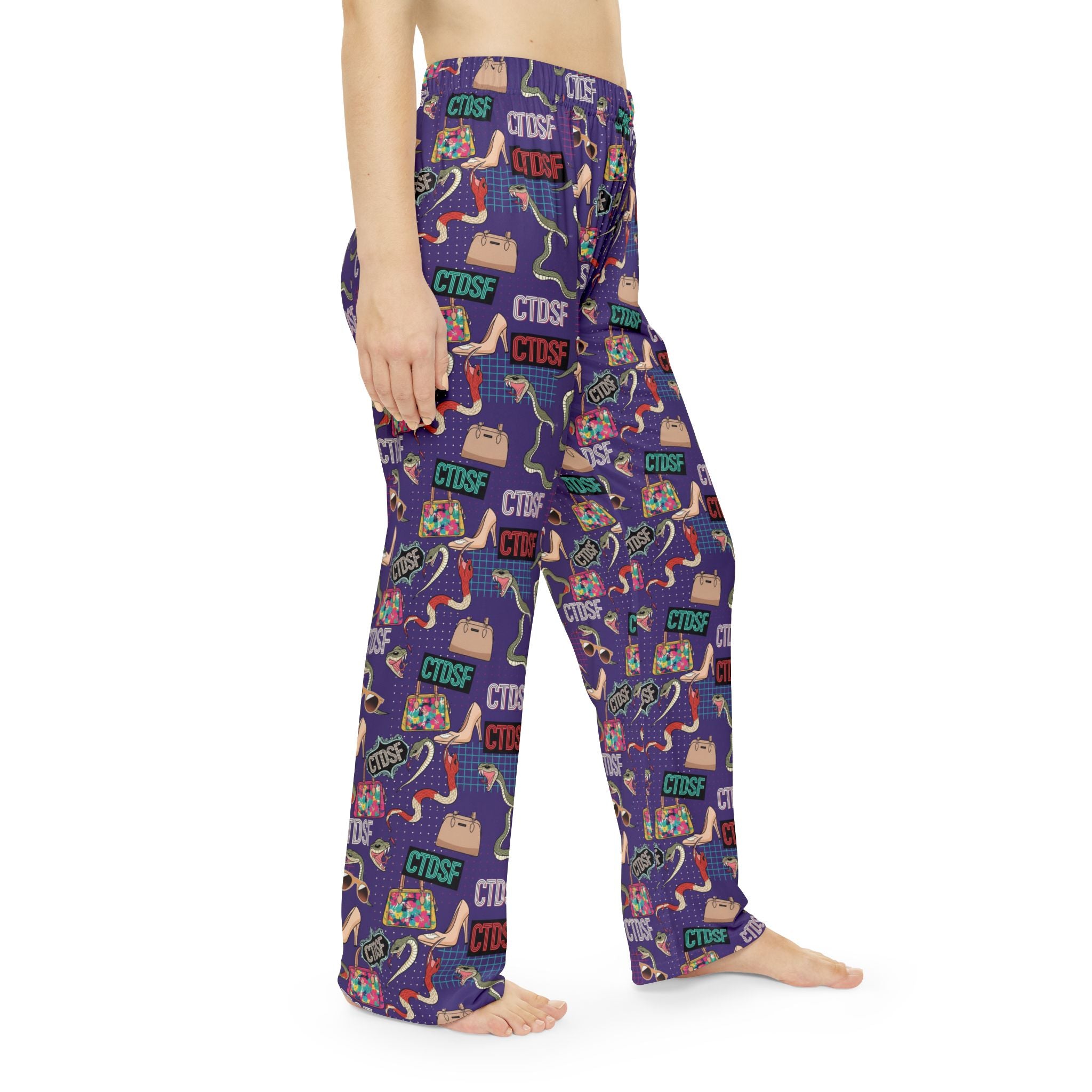 CTDSF Patterned Women's Pajama Pants — Cozy Purple All-Over Print Sleepwear