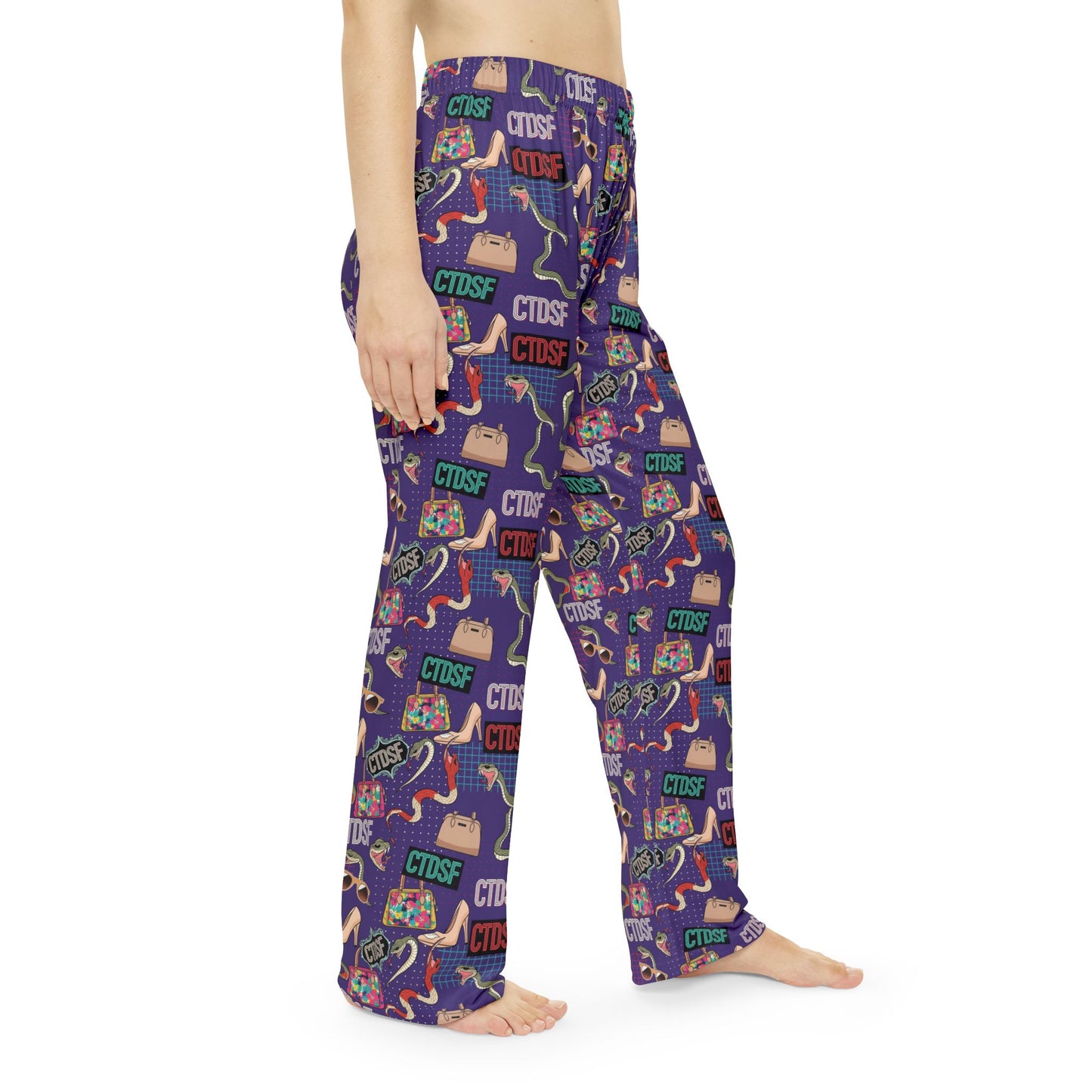 CTDSF Patterned Women's Pajama Pants — Cozy Purple All-Over Print Sleepwear
