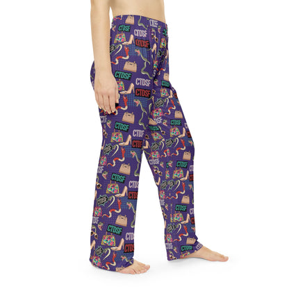 CTDSF Patterned Women's Pajama Pants — Cozy Purple All-Over Print Sleepwear