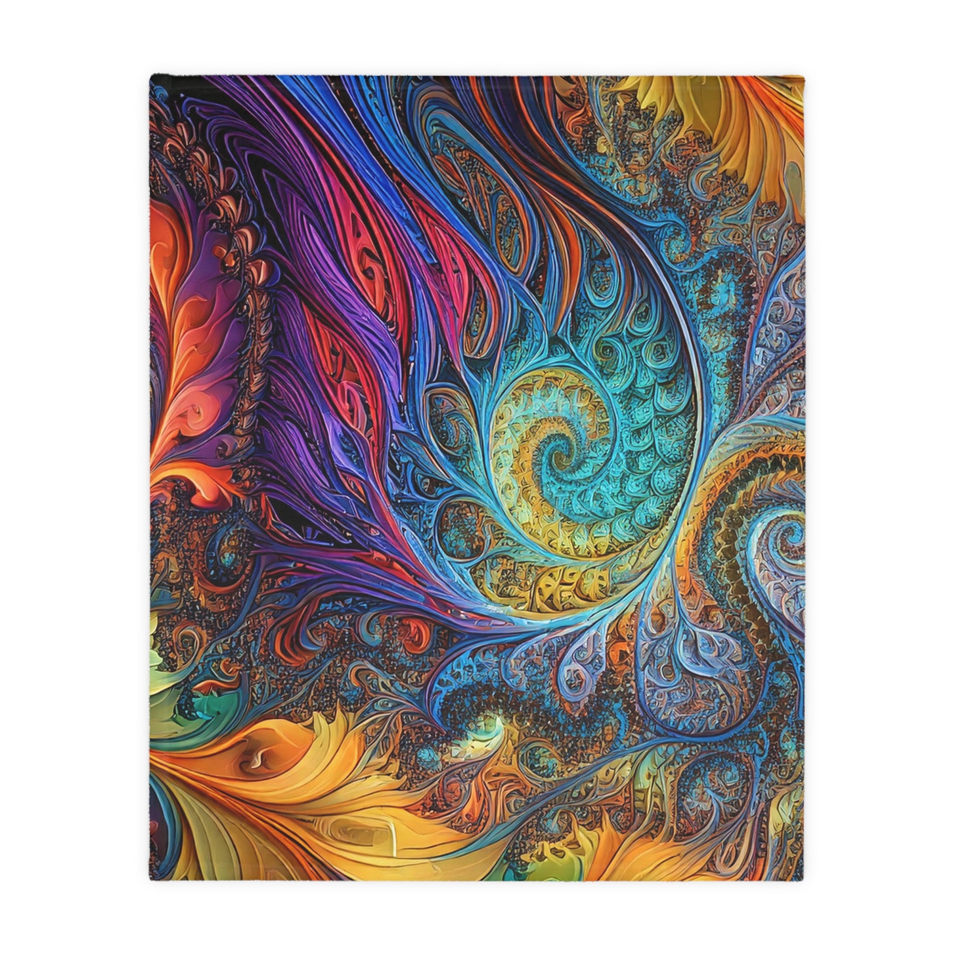 Microfiber Blanket - Fractled Rainbow Design