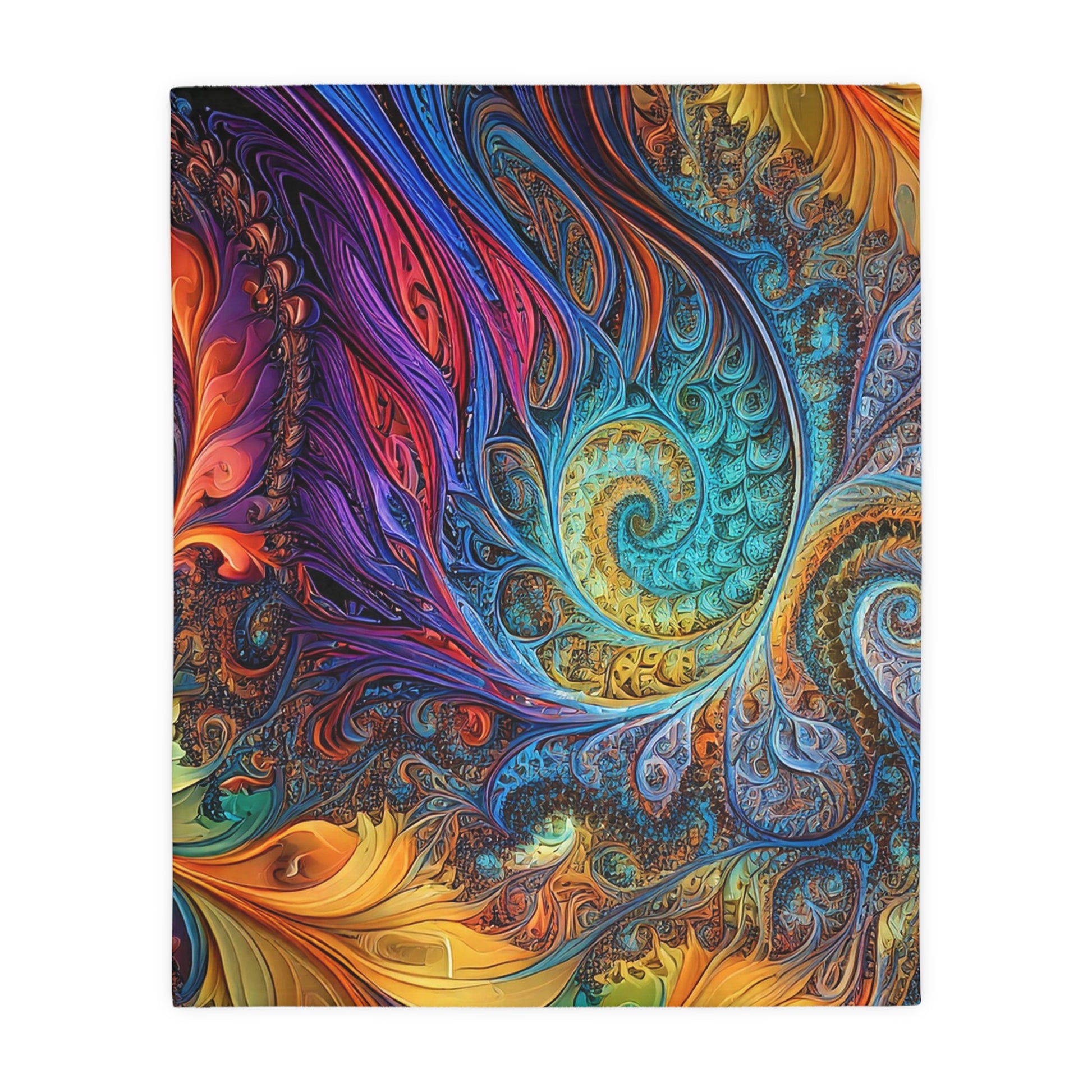 Microfiber Blanket - Fractled Rainbow Design