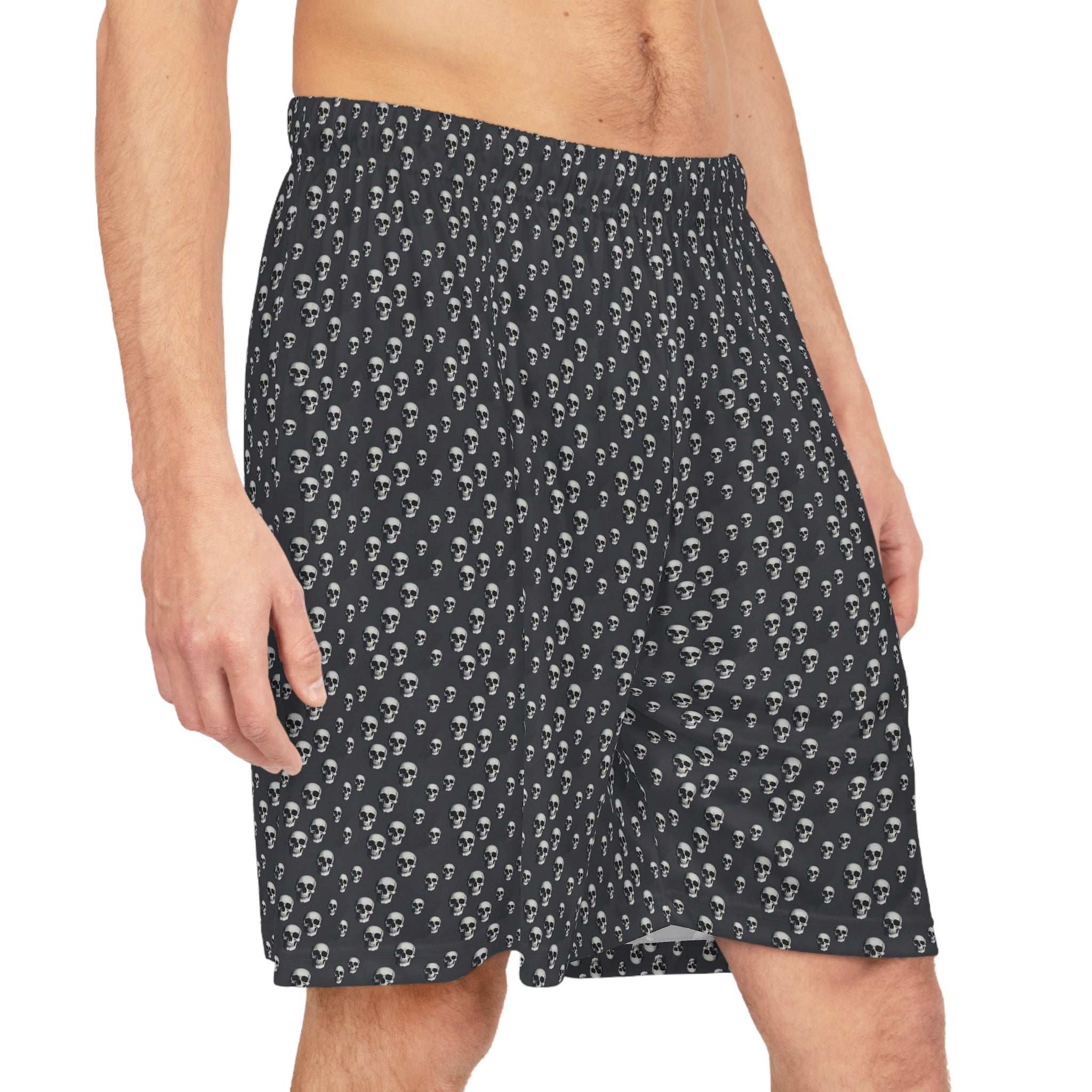 Skull Print Basketball Shorts
