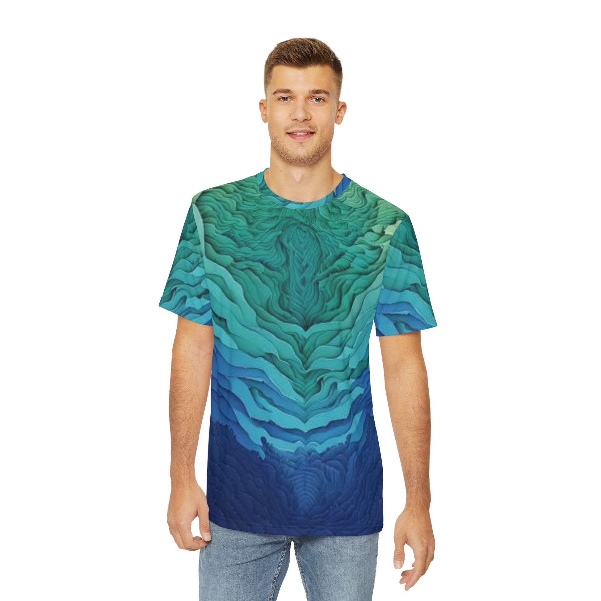 Polyester Tee - Water Topography Inspired Shirt