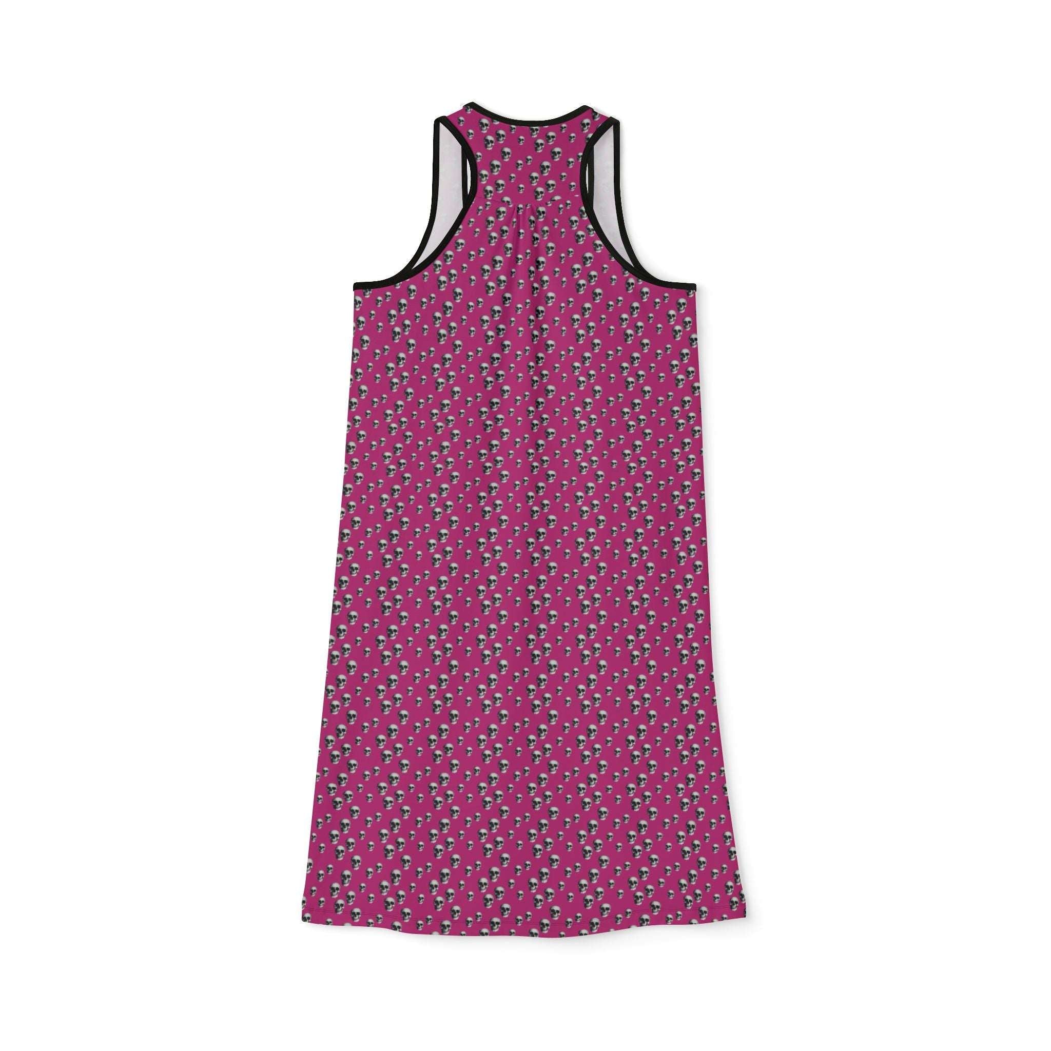 Skull Pattern Pink Racerback Dress