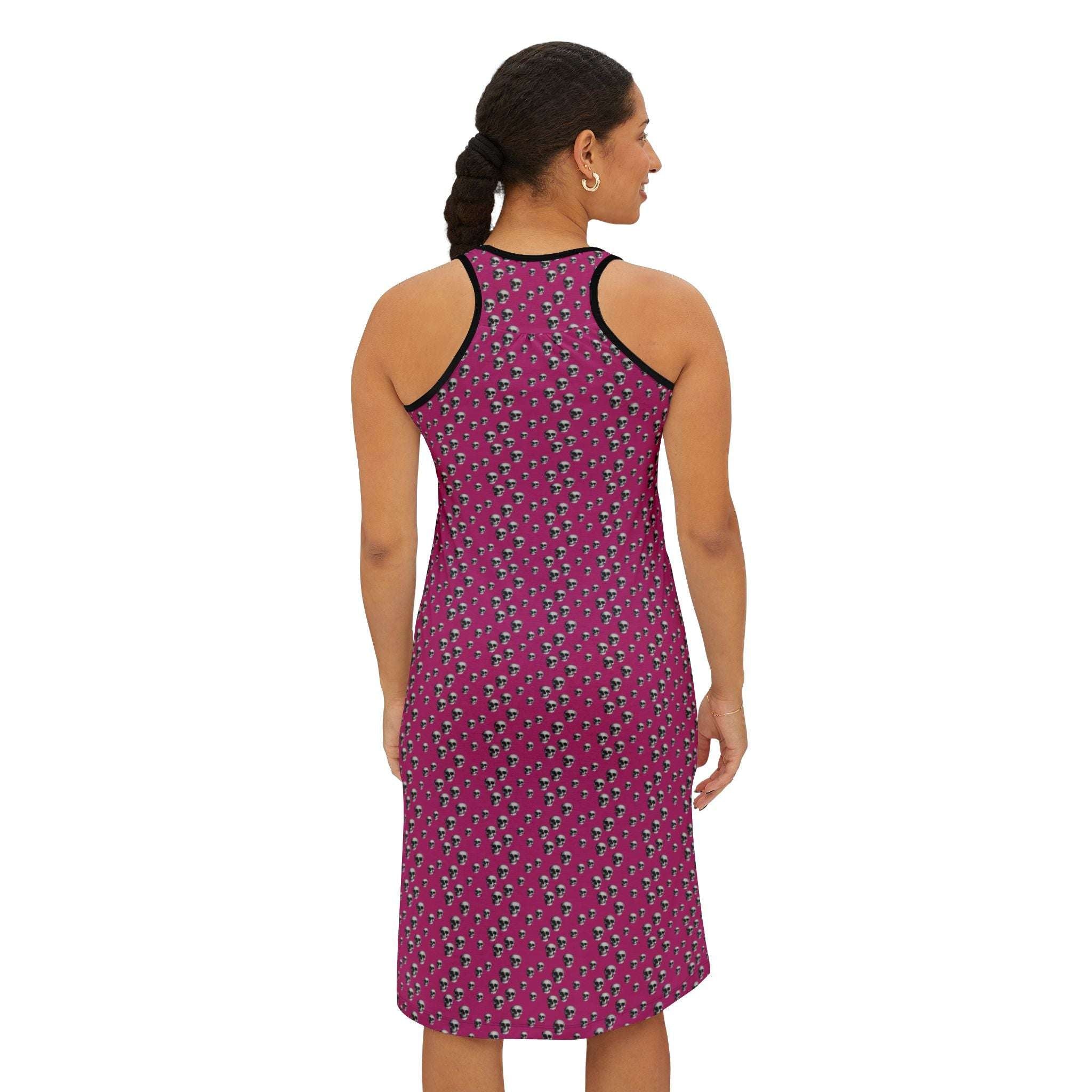 Skull Pattern Pink Racerback Dress