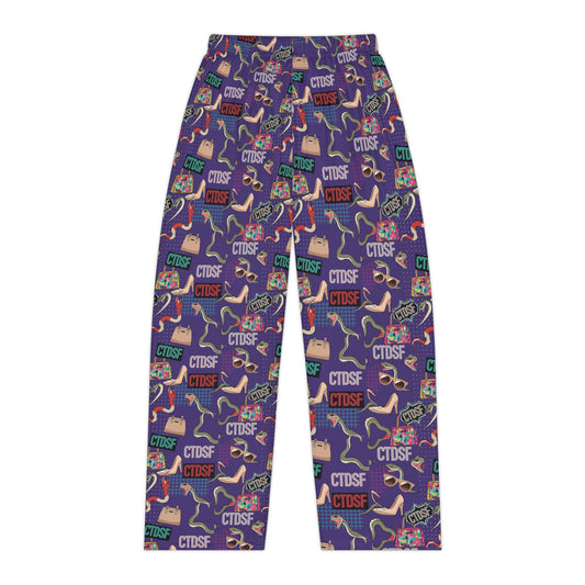 CTDSF Patterned Women's Pajama Pants — Cozy Purple All-Over Print Sleepwear