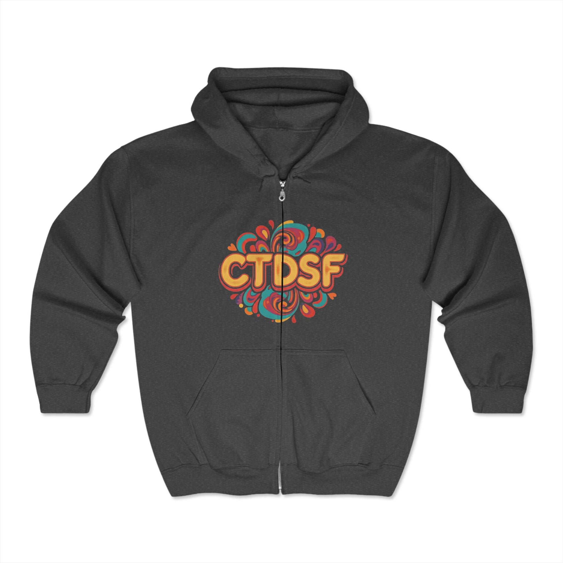 Full Zip Hoodie Mushroom Cityscape Sweatshirt