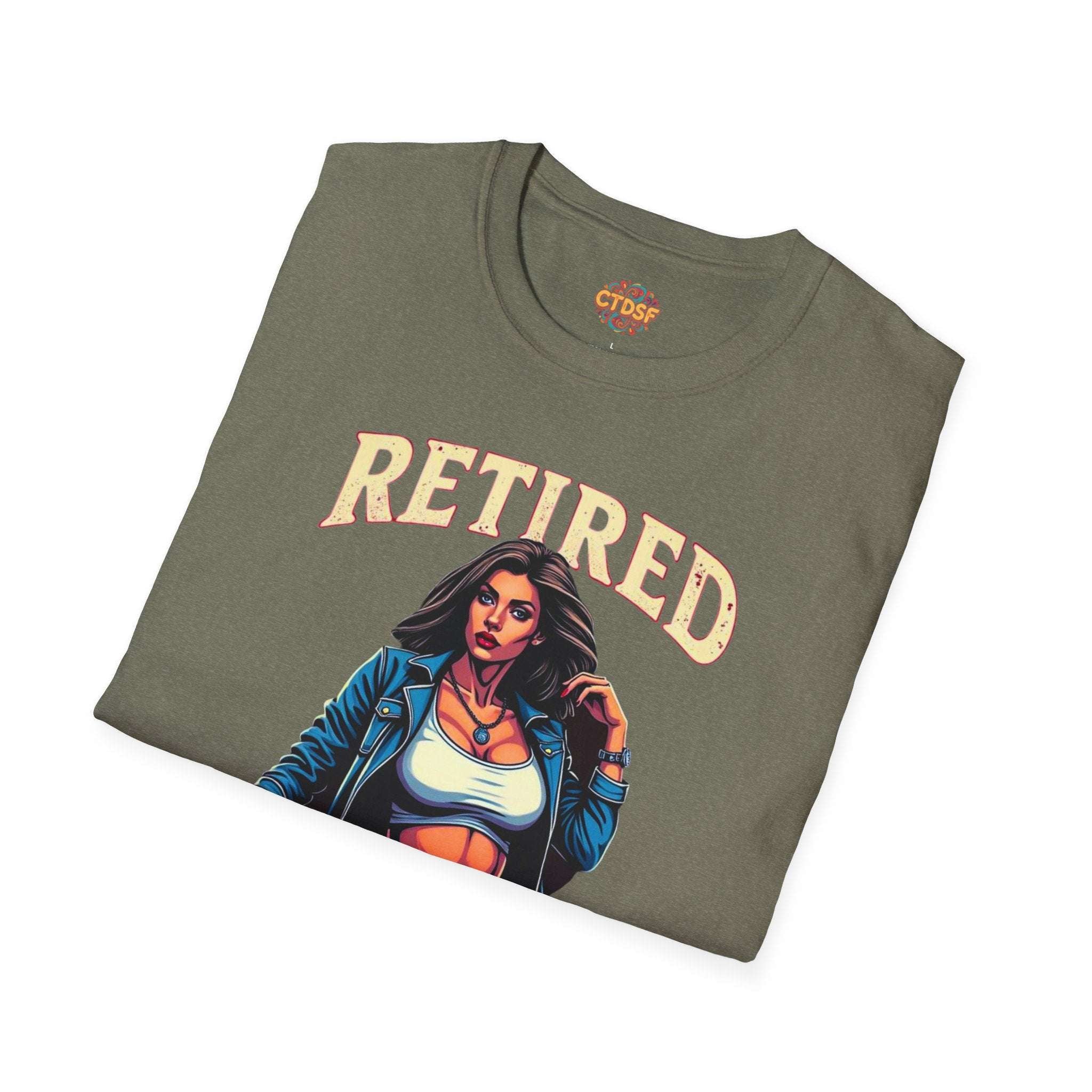 Retired Stripper Unisex Softstyle T-Shirt - Fun Gift for Celebrations