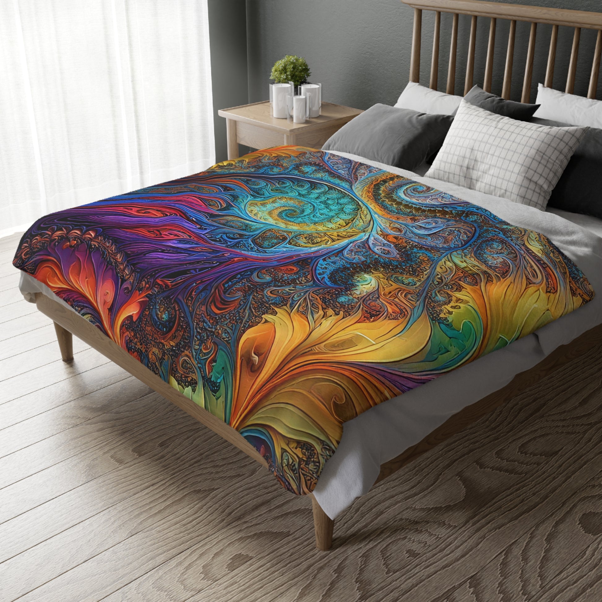 Microfiber Blanket - Fractled Rainbow Design
