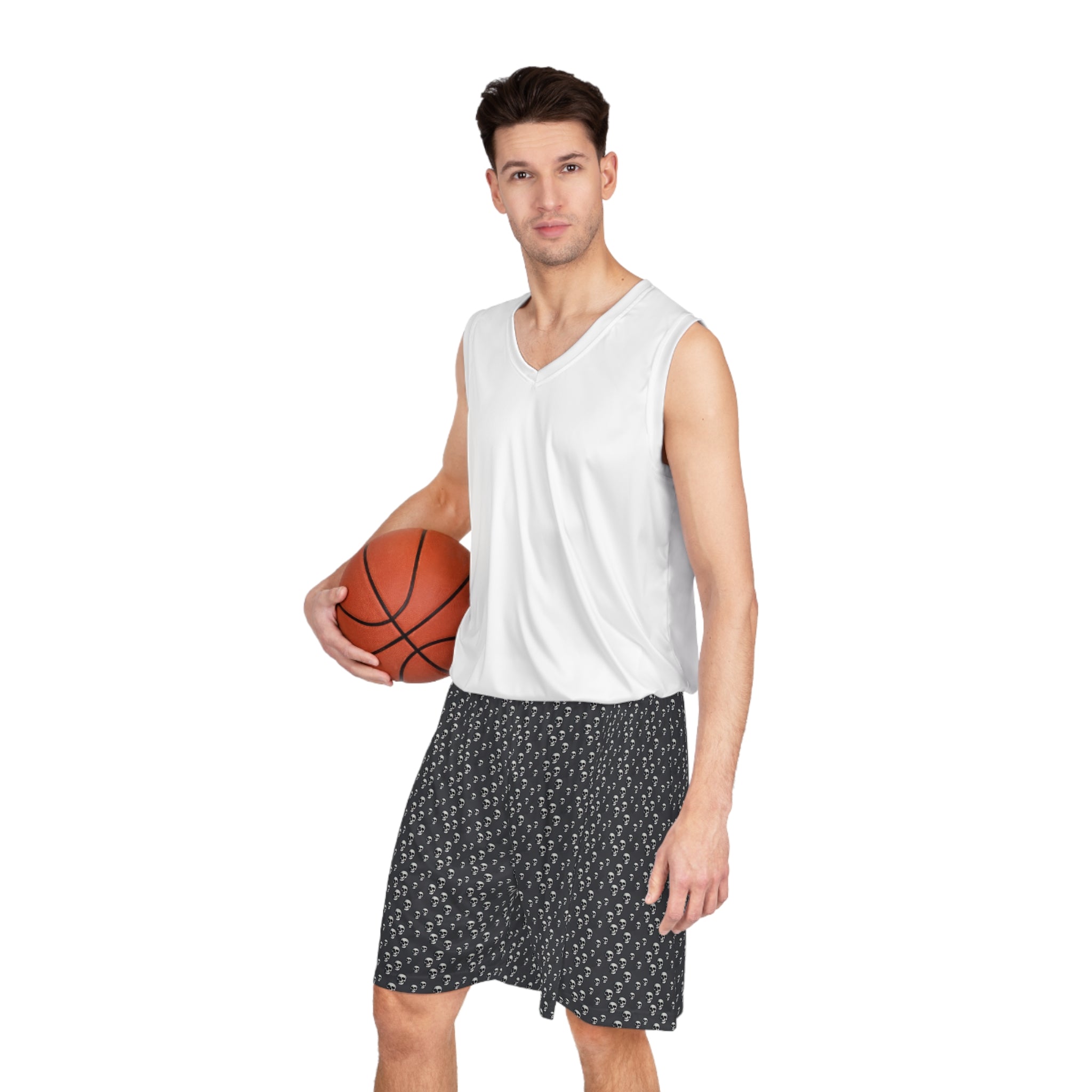 Skull Print Basketball Shorts
