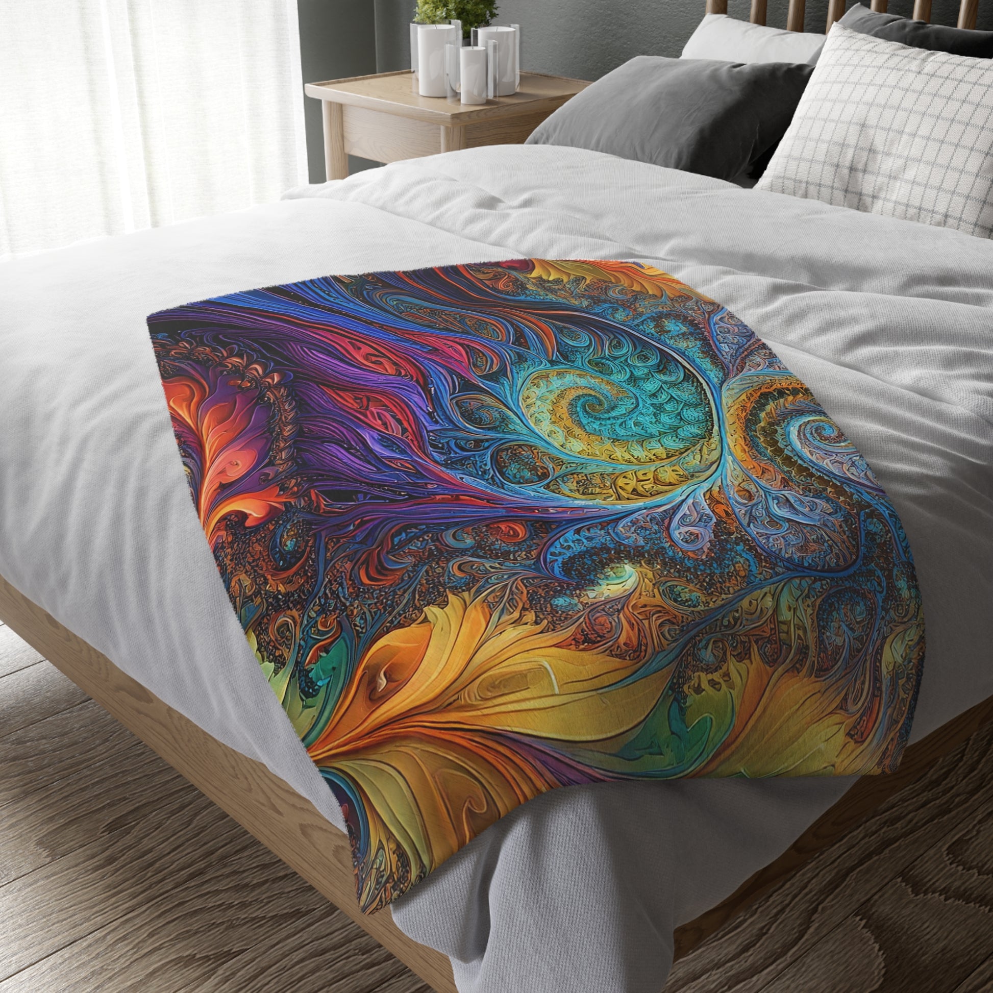 Microfiber Blanket - Fractled Rainbow Design