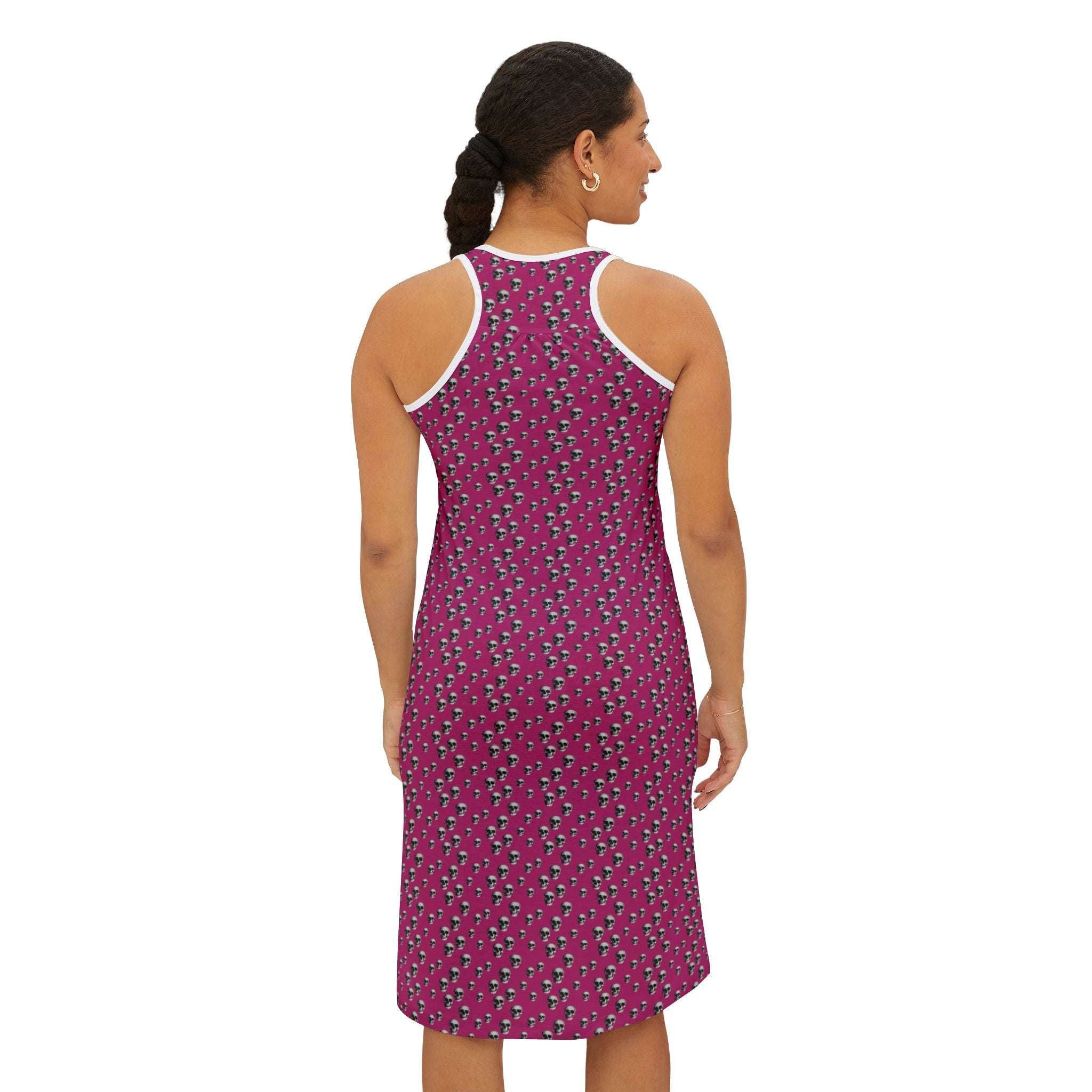 Skull Pattern Pink Racerback Dress