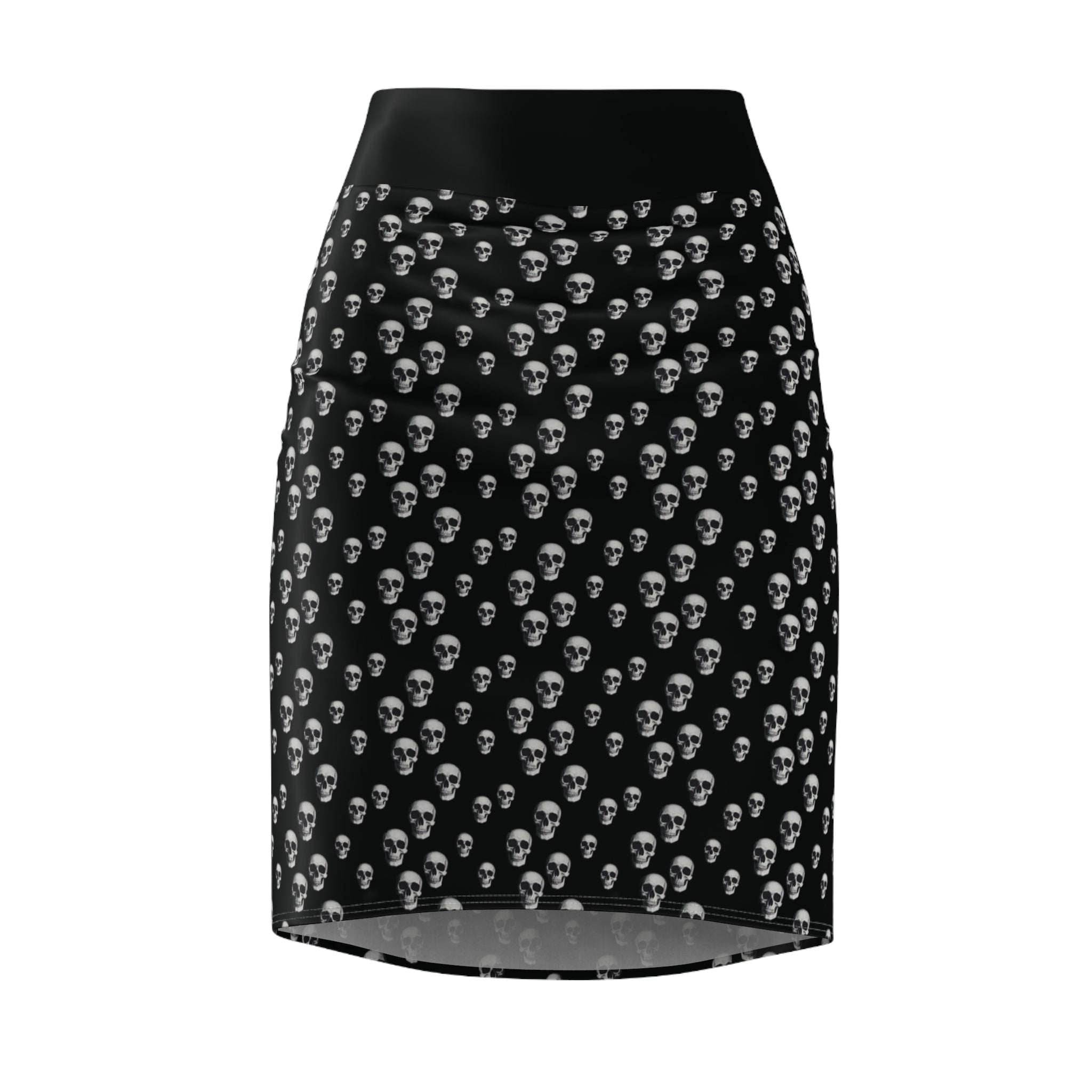 Gothic Skull Pencil Skirt | Edgy Fashion Statement | Women's AOP Skirt, Halloween Outfit, Alternative Style, Everyday Wear, Festival Look