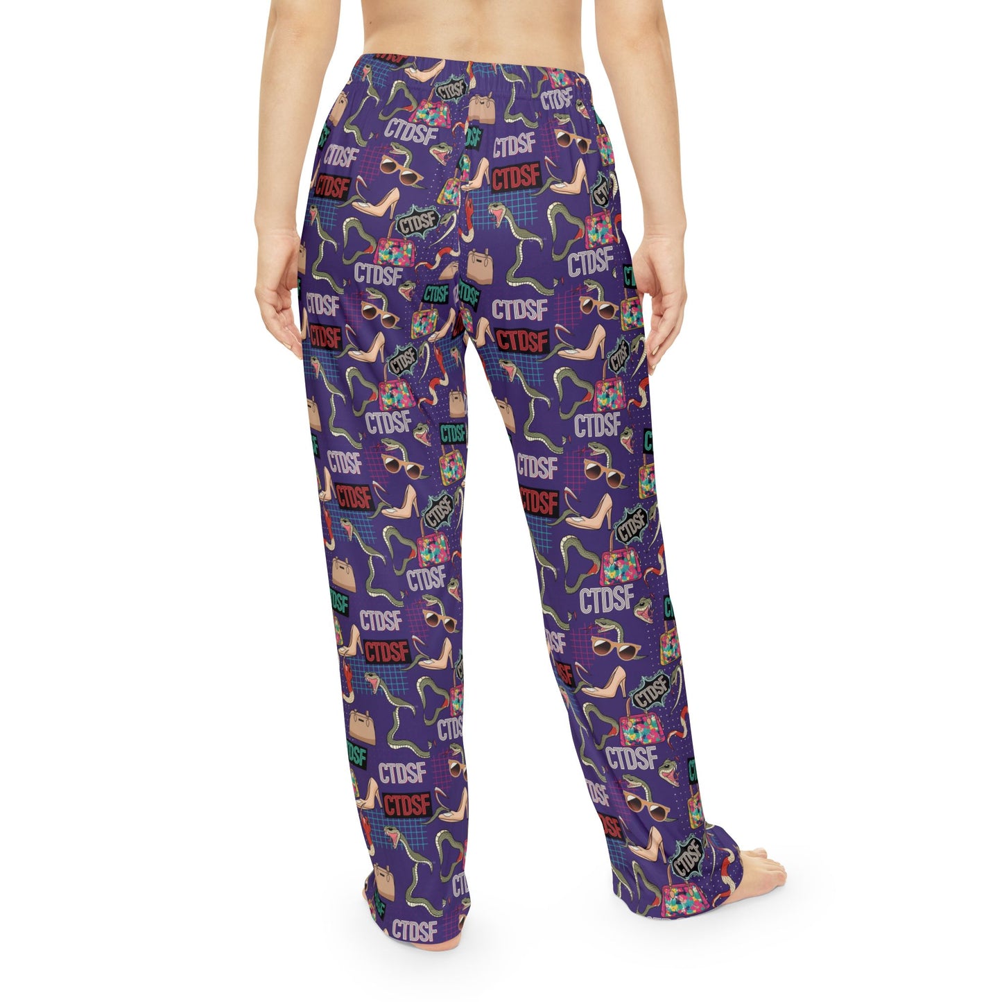 CTDSF Patterned Women's Pajama Pants — Cozy Purple All-Over Print Sleepwear