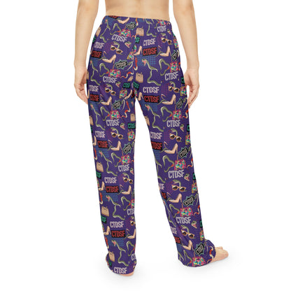 CTDSF Patterned Women's Pajama Pants — Cozy Purple All-Over Print Sleepwear