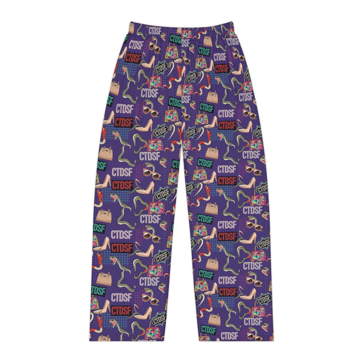 CTDSF Patterned Women's Pajama Pants — Cozy Purple All-Over Print Sleepwear