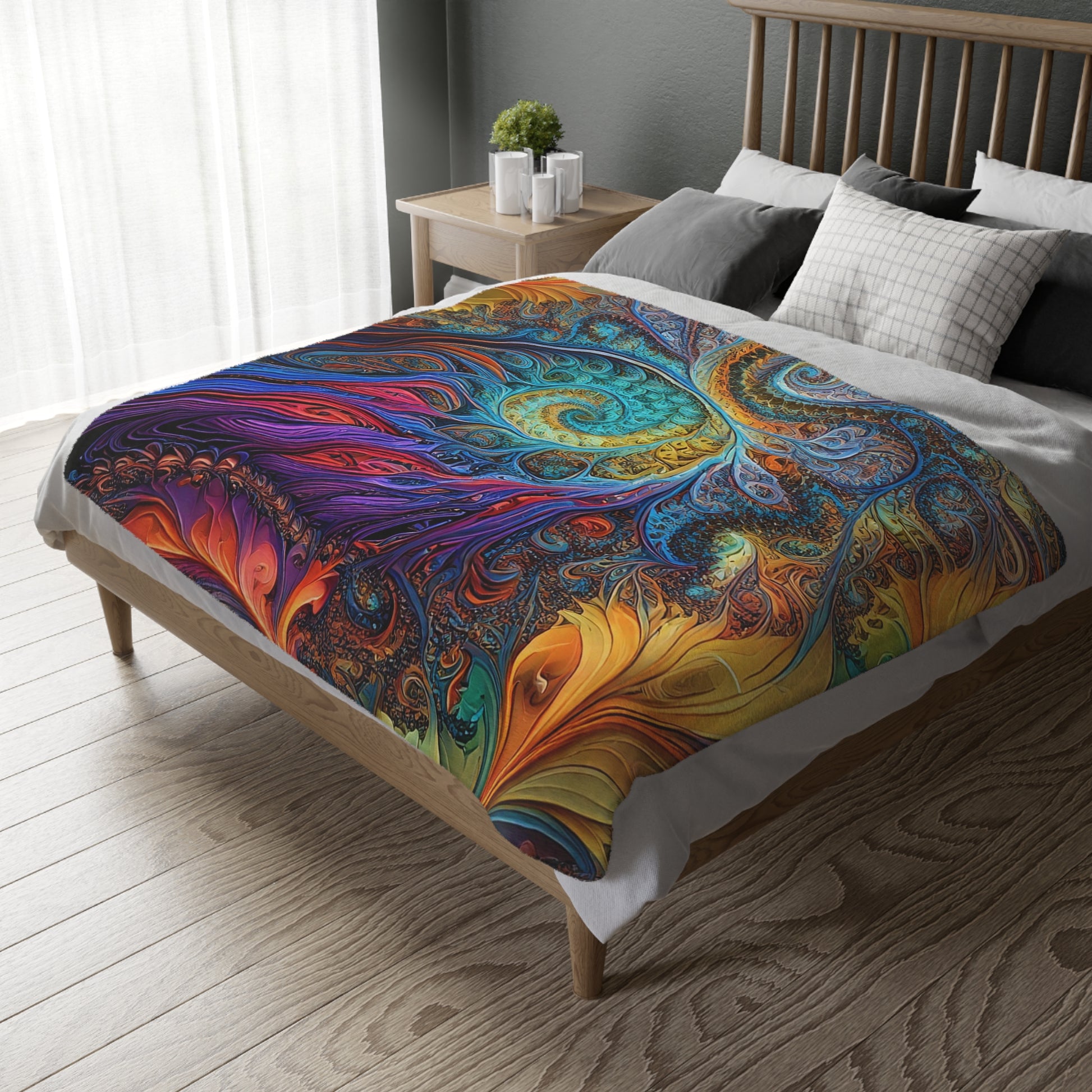 Microfiber Blanket - Fractled Rainbow Design