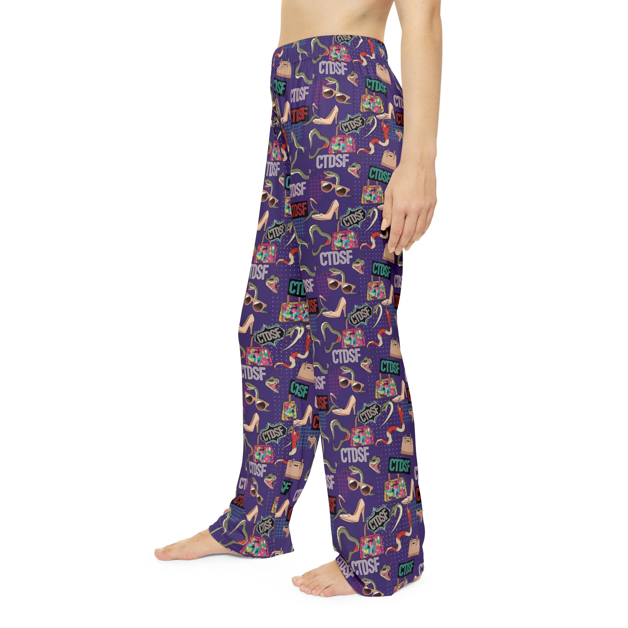 CTDSF Patterned Women's Pajama Pants — Cozy Purple All-Over Print Sleepwear