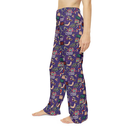 CTDSF Patterned Women's Pajama Pants — Cozy Purple All-Over Print Sleepwear