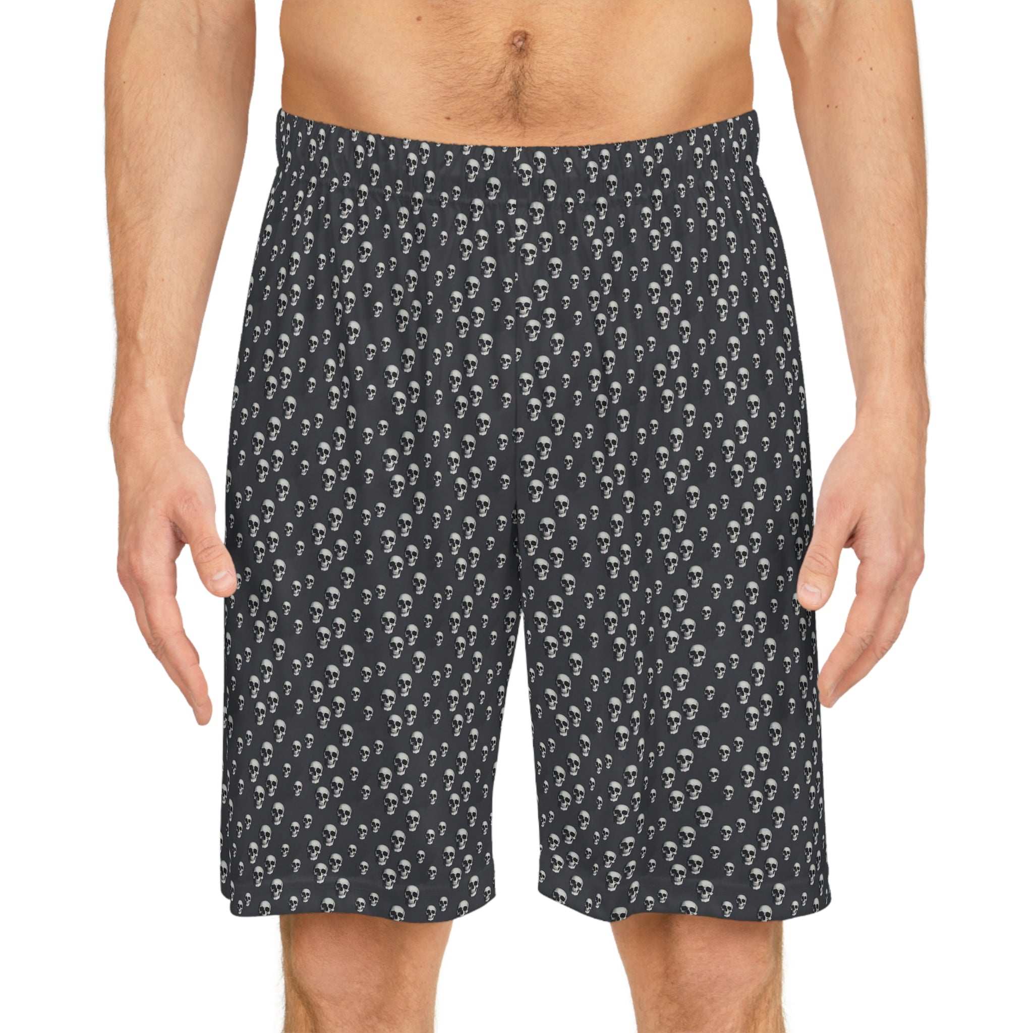 Skull Print Basketball Shorts