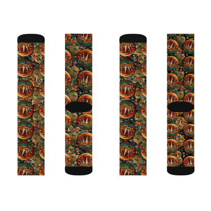 Colorful Sublimation Socks with Artistic Design - Unique Gift for Art Lovers - CTDSF