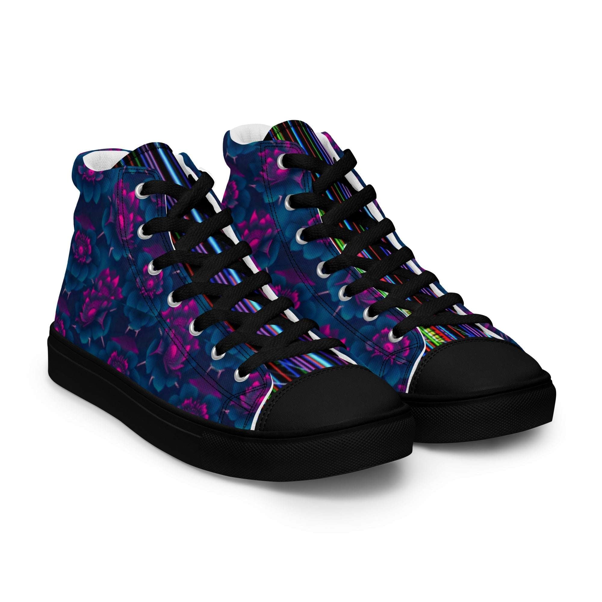 Dark Wardrobe Society Floral Men’s high top Limited run Shoes - CTDSF