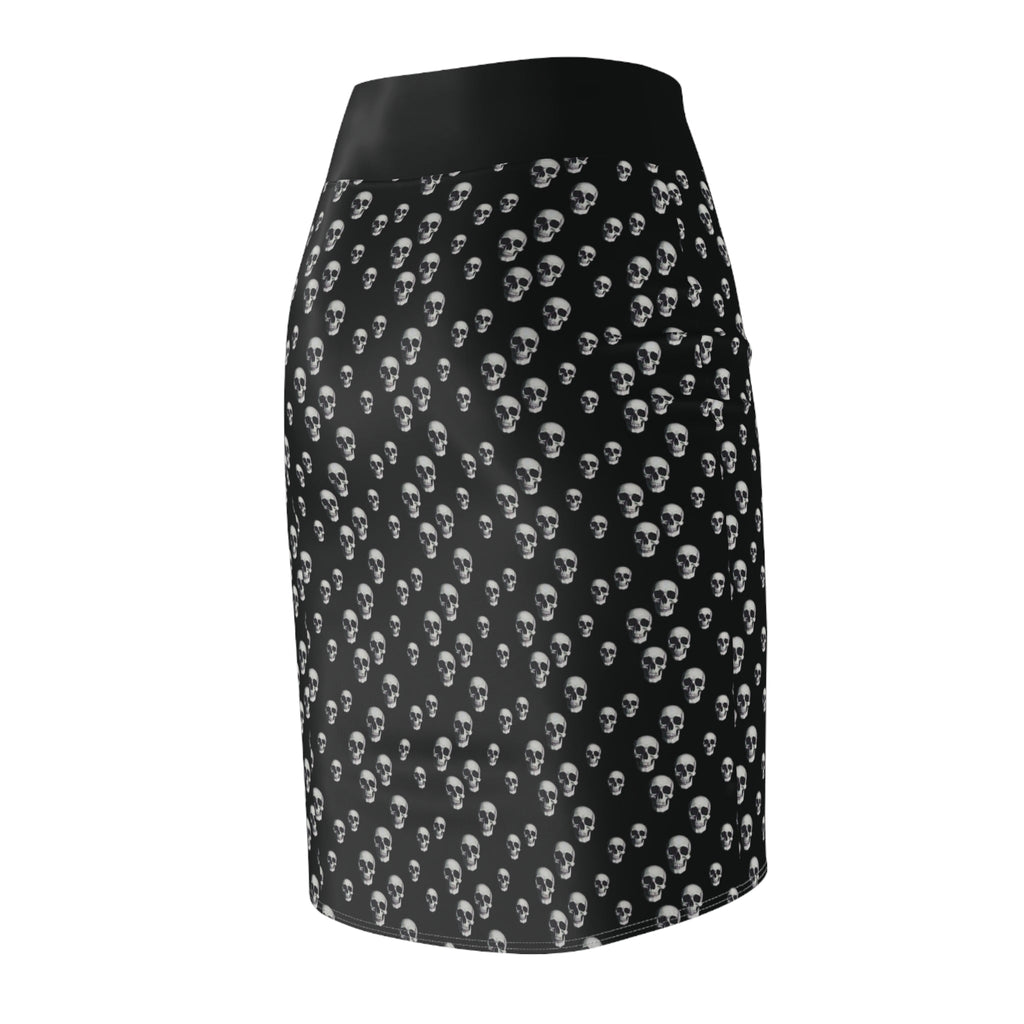Gothic Skull Pencil Skirt | Edgy Fashion Statement | Women's AOP Skirt, Halloween Outfit, Alternative Style, Everyday Wear, Festival Look - CTDSF