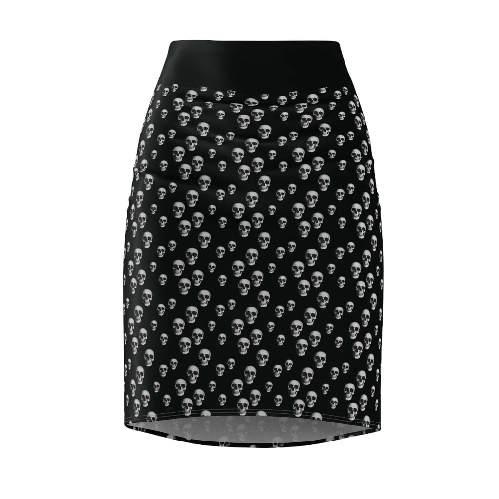 Gothic Skull Pencil Skirt | Edgy Fashion Statement | Women's AOP Skirt, Halloween Outfit, Alternative Style, Everyday Wear, Festival Look - CTDSF
