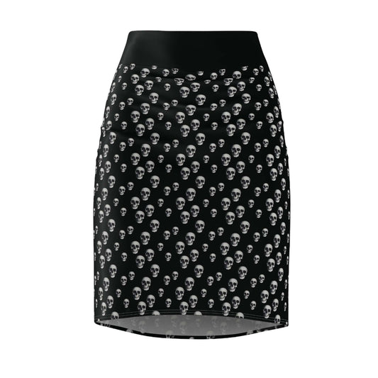 Gothic Skull Pencil Skirt | Edgy Fashion Statement | Women's AOP Skirt, Halloween Outfit, Alternative Style, Everyday Wear, Festival Look - CTDSF