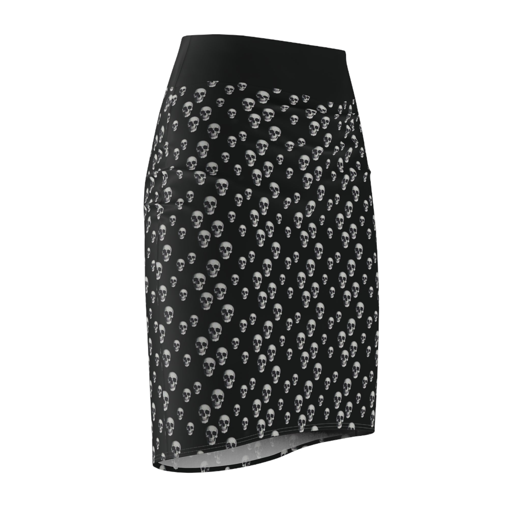 Gothic Skull Pencil Skirt | Edgy Fashion Statement | Women's AOP Skirt, Halloween Outfit, Alternative Style, Everyday Wear, Festival Look - CTDSF