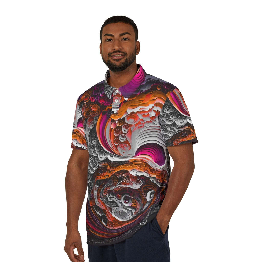 Polo with Topographical Inspired Print - CTDSF