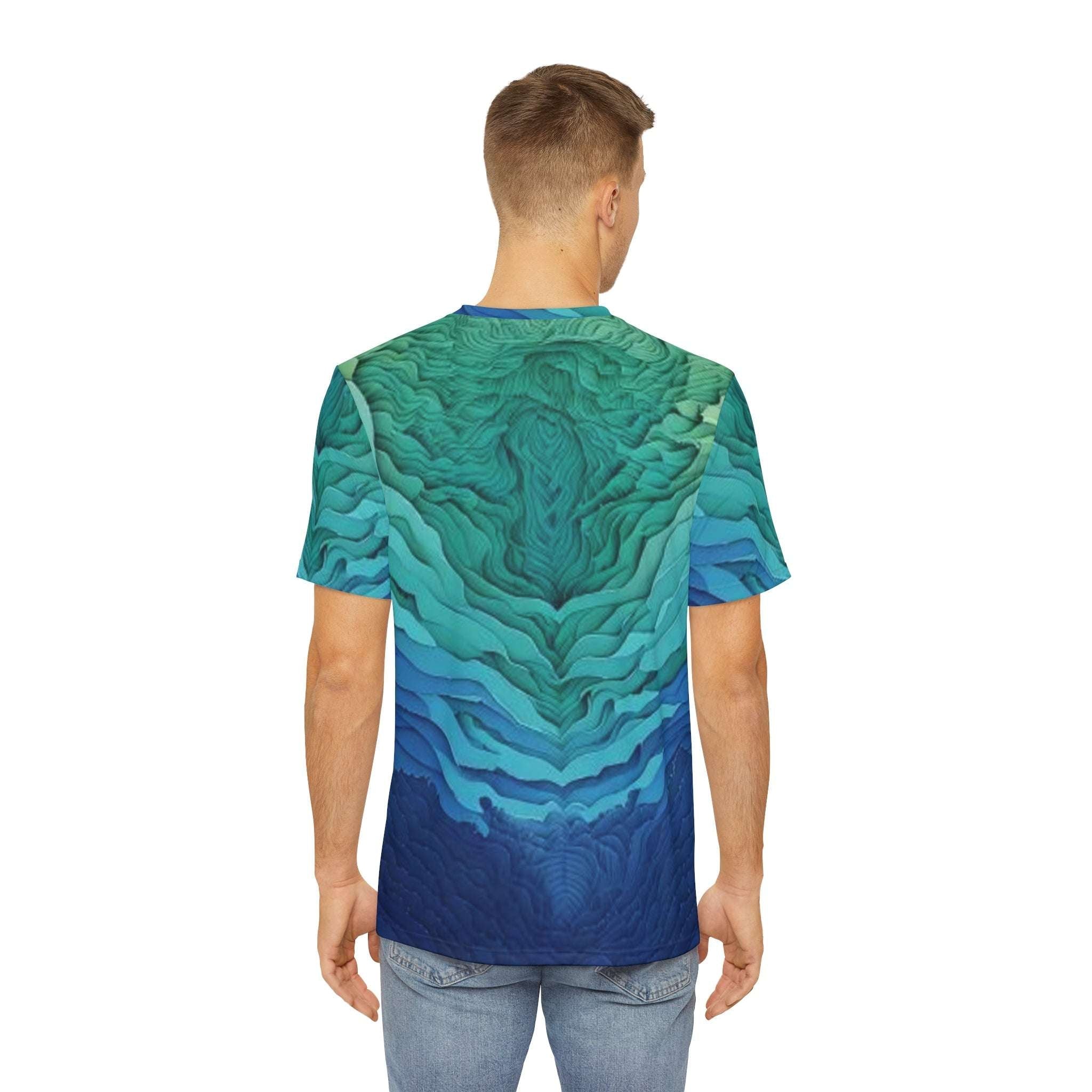 Polyester Tee - Water Topography Inspired Shirt - CTDSF