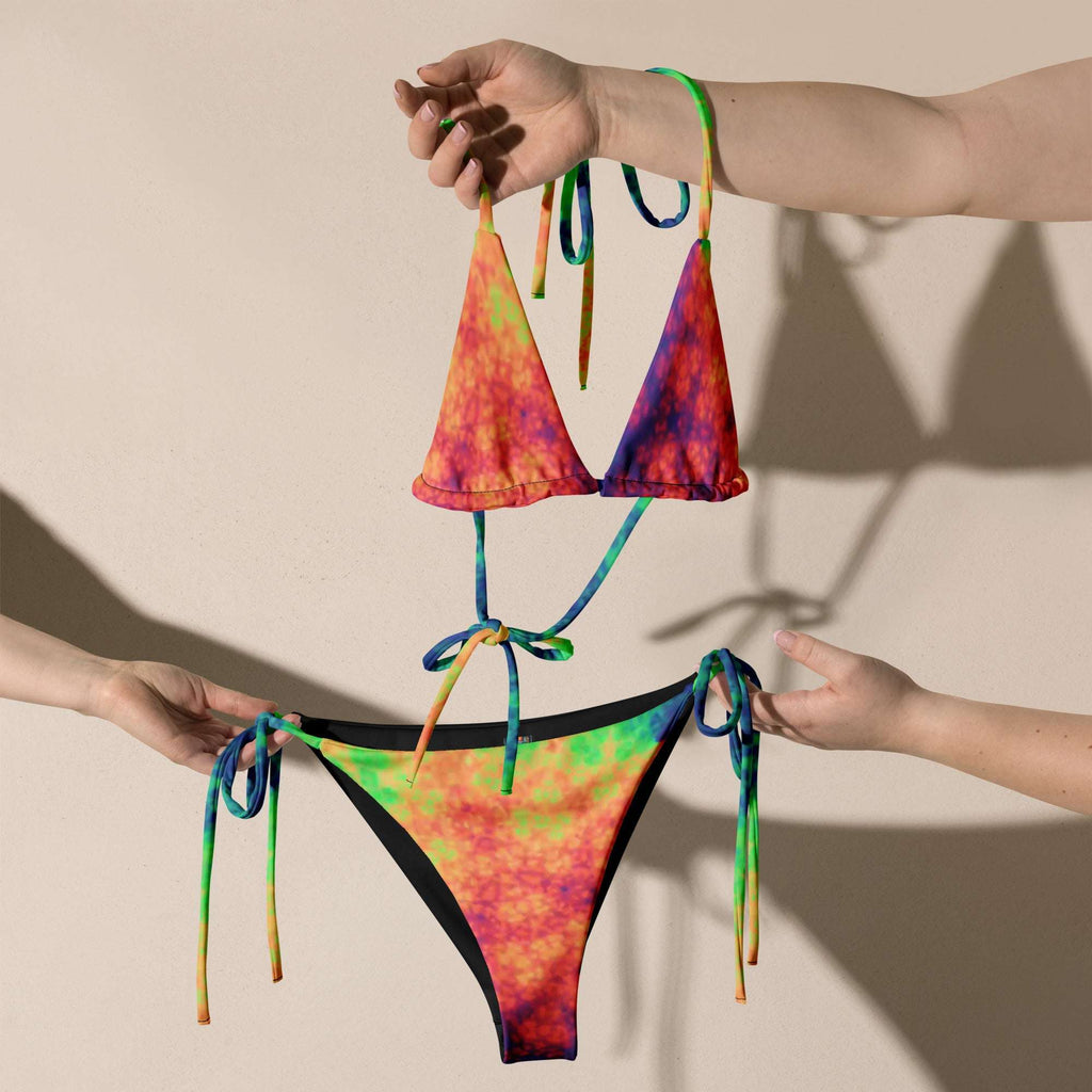 Rainbow 🌈 🌈 print recycled string bikini - CTDSF