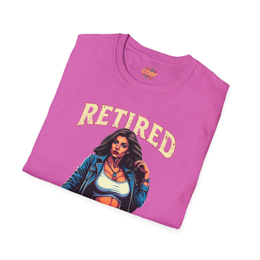 Retired Stripper Unisex Softstyle T-Shirt - Fun Gift for Celebrations - CTDSF