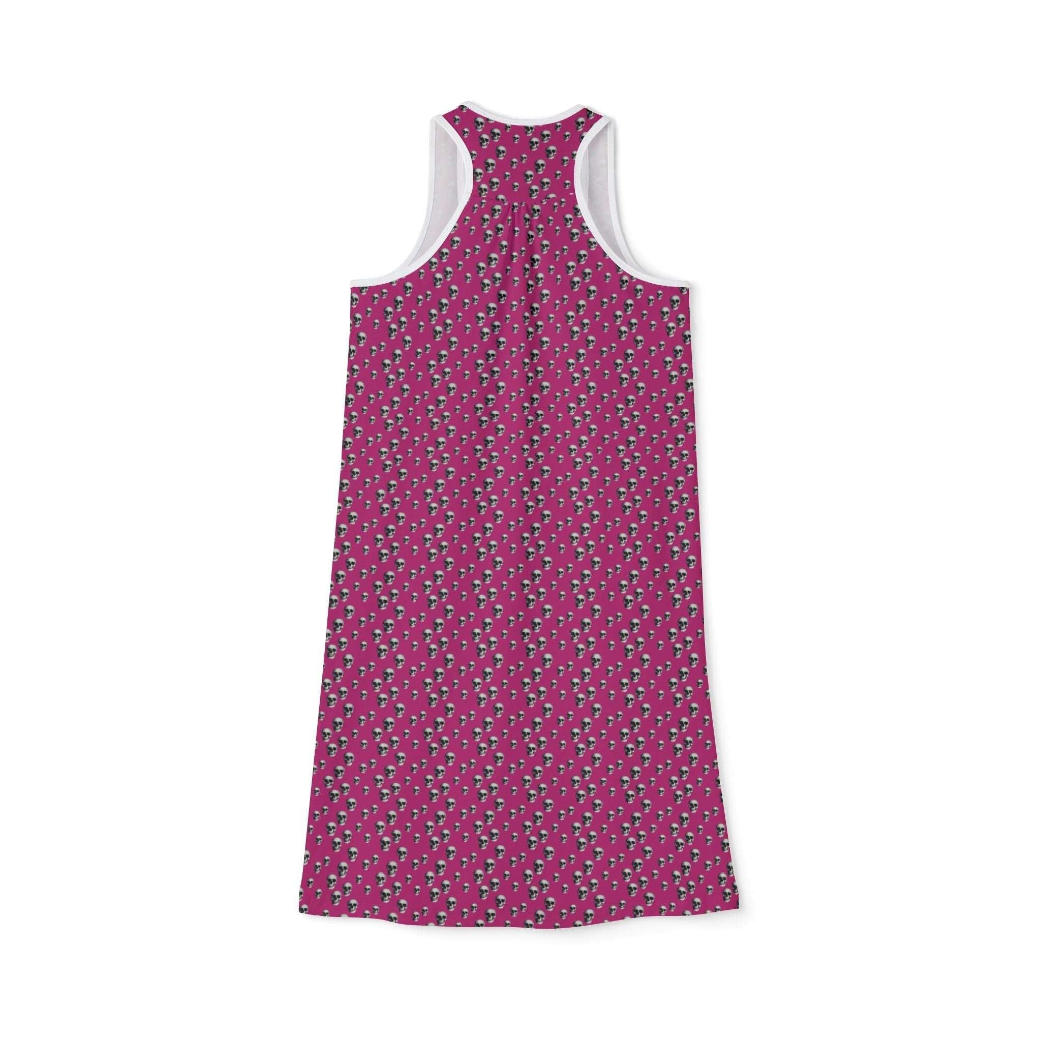 Skull Pattern Pink Racerback Dress - CTDSF