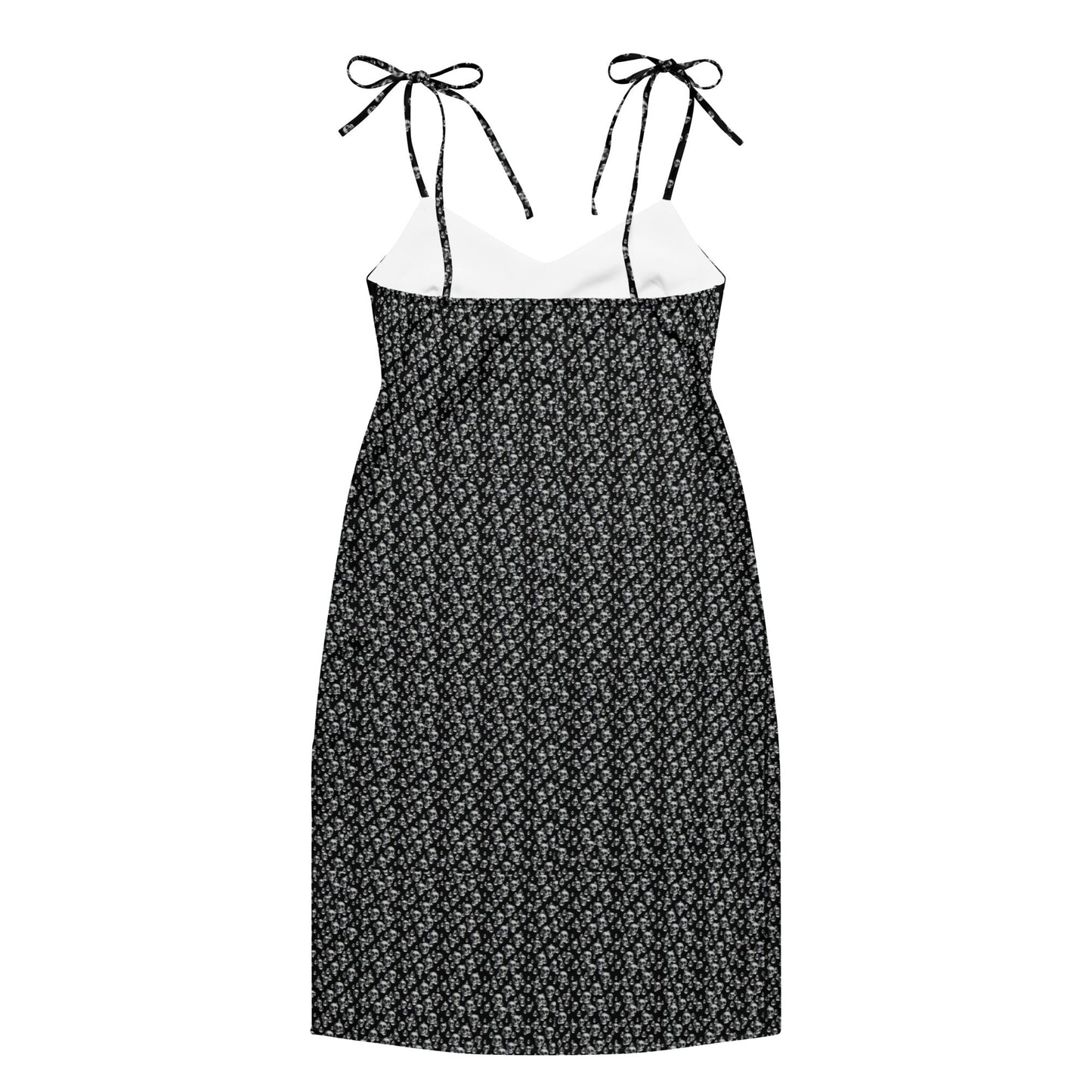 Skull Print Tie - strap midi dress - CTDSF