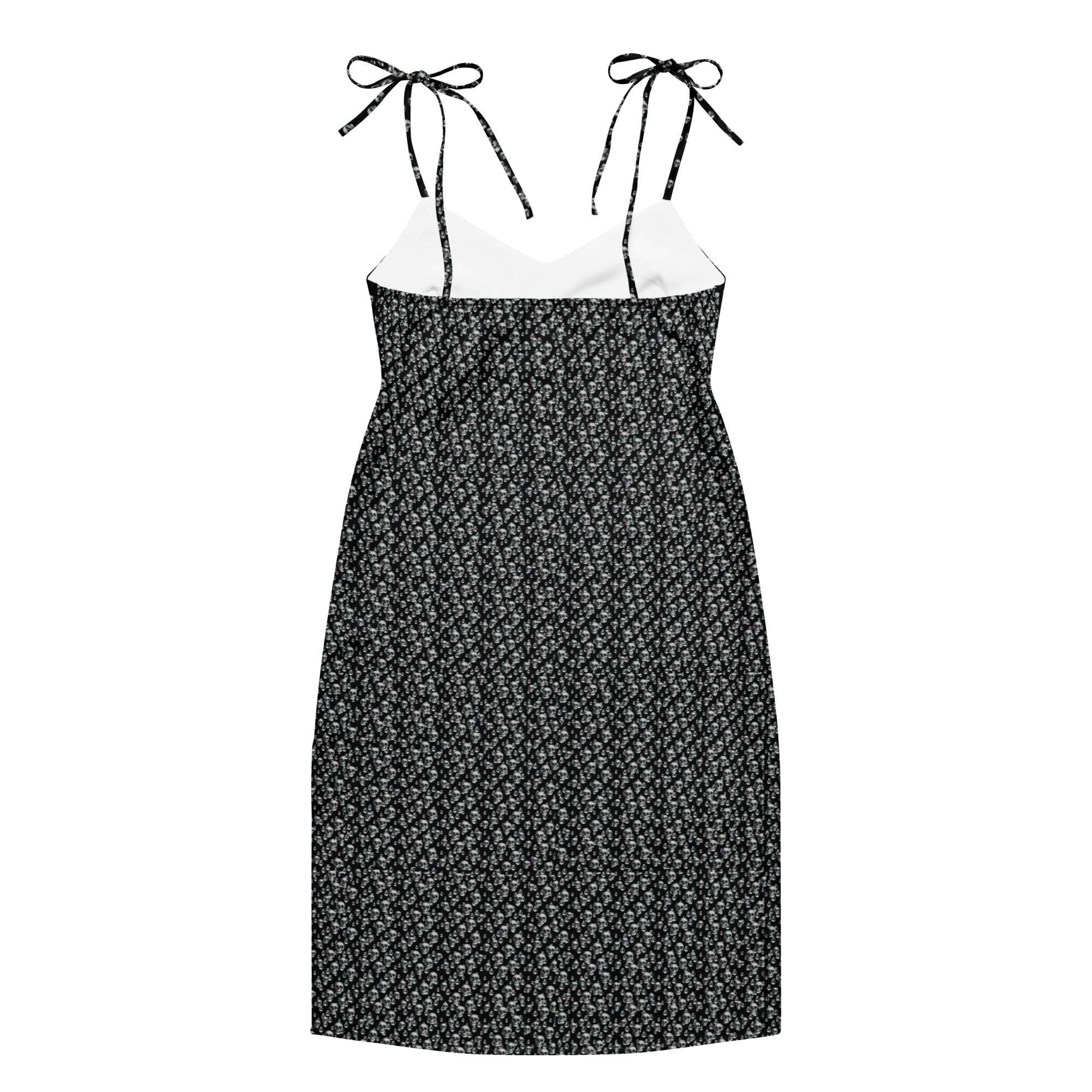 Skull Print Tie - strap midi dress - CTDSF