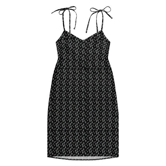 Skull Print Tie - strap midi dress - CTDSF