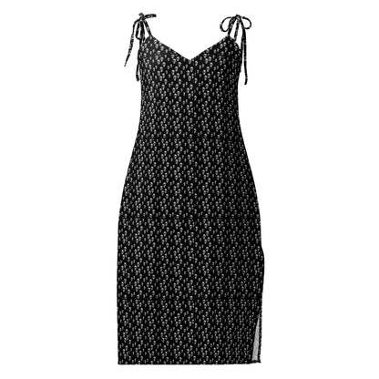 Skull Print Tie - strap midi dress - CTDSF
