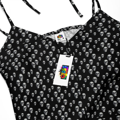 Skull Print Tie - strap midi dress - CTDSF