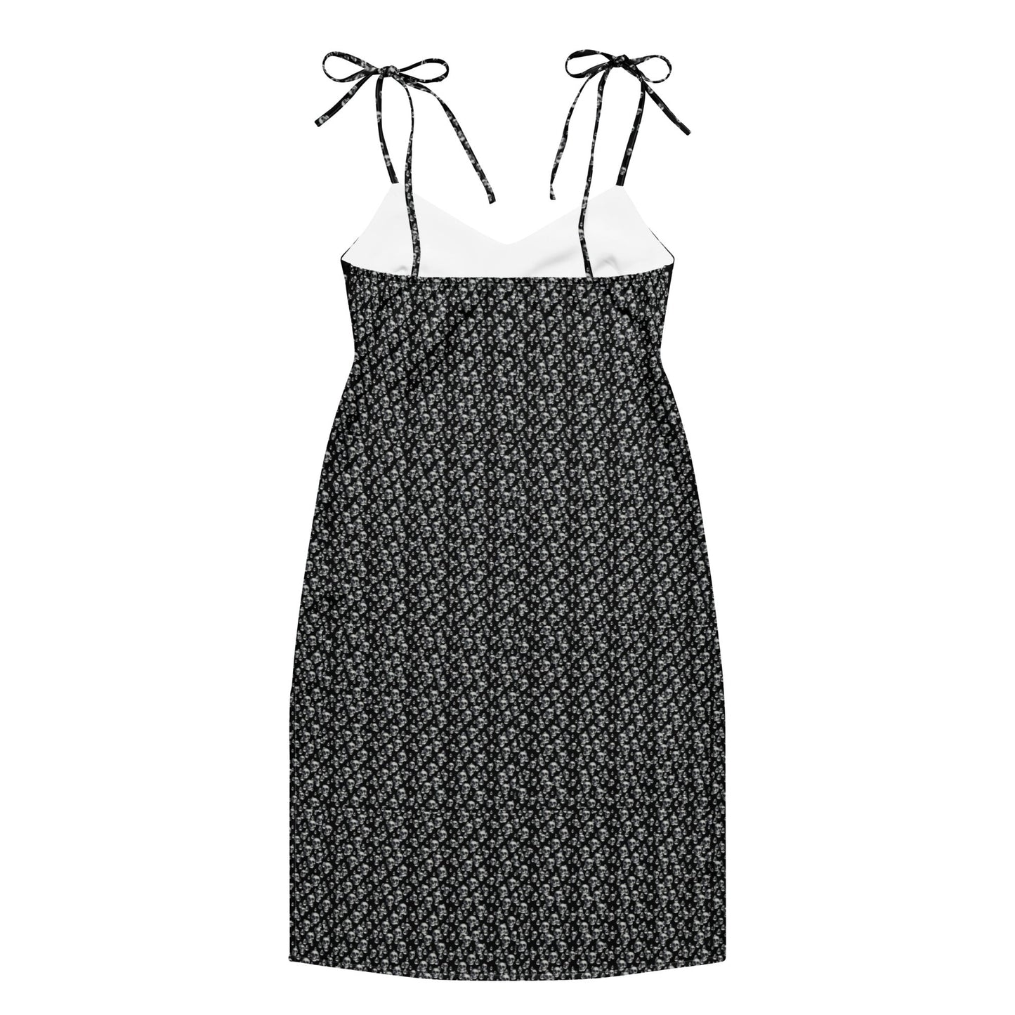 Skull Print Tie - strap midi dress - CTDSF