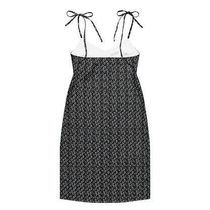 Skull Print Tie - strap midi dress - CTDSF