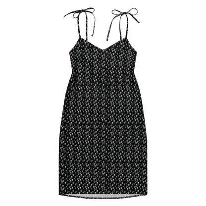 Skull Print Tie - strap midi dress - CTDSF