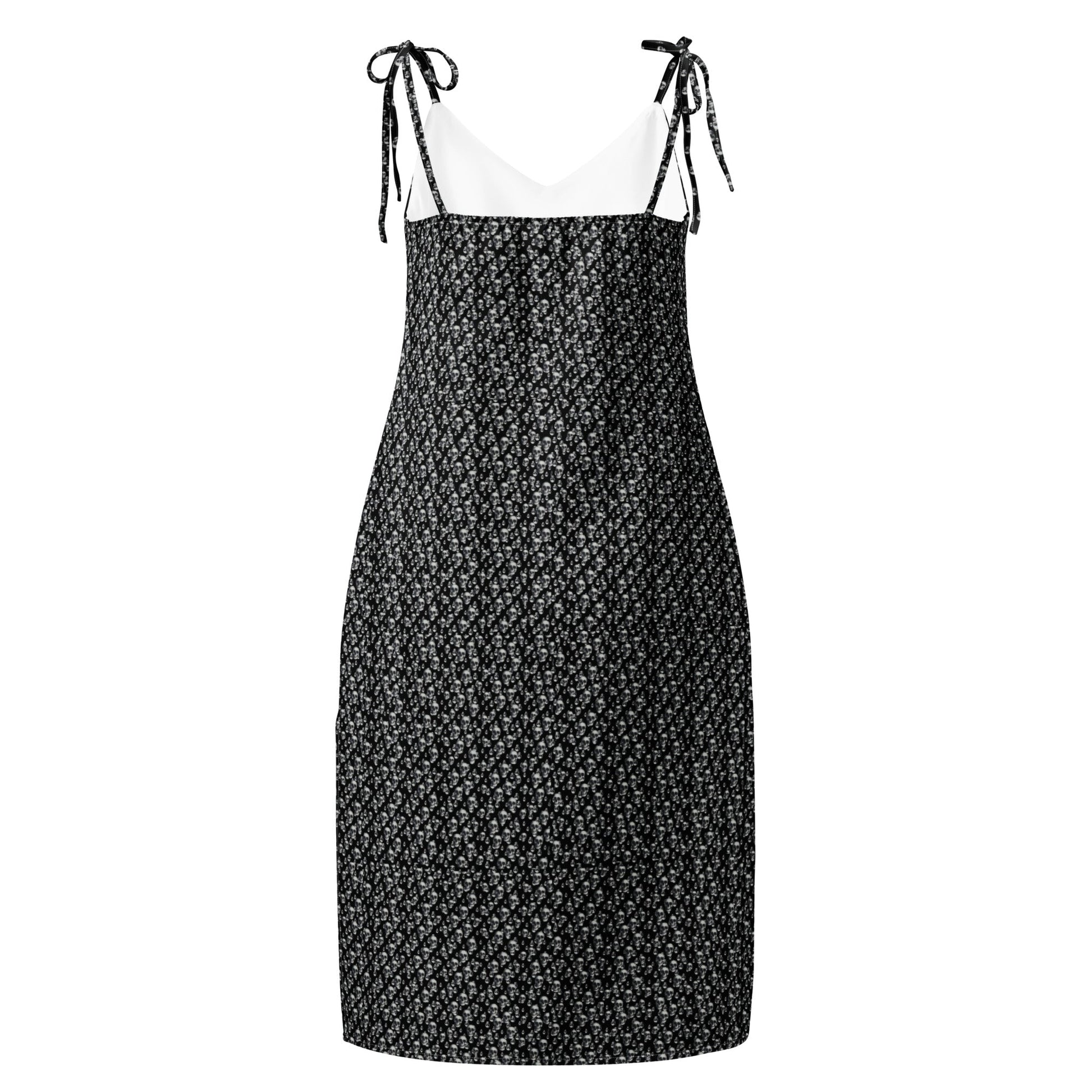 Skull Print Tie - strap midi dress - CTDSF