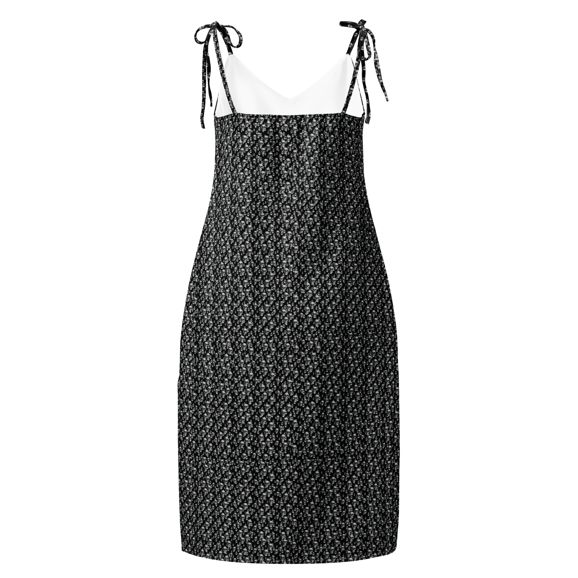 Skull Print Tie - strap midi dress - CTDSF