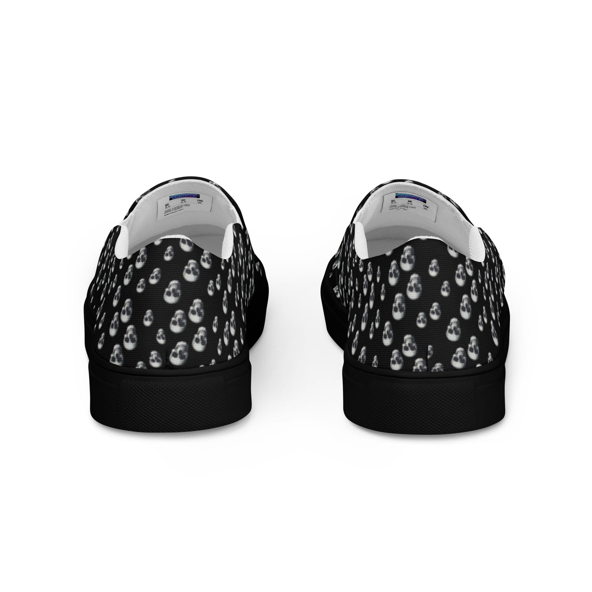 Skull Print Women’s slip - on canvas shoes - CTDSF